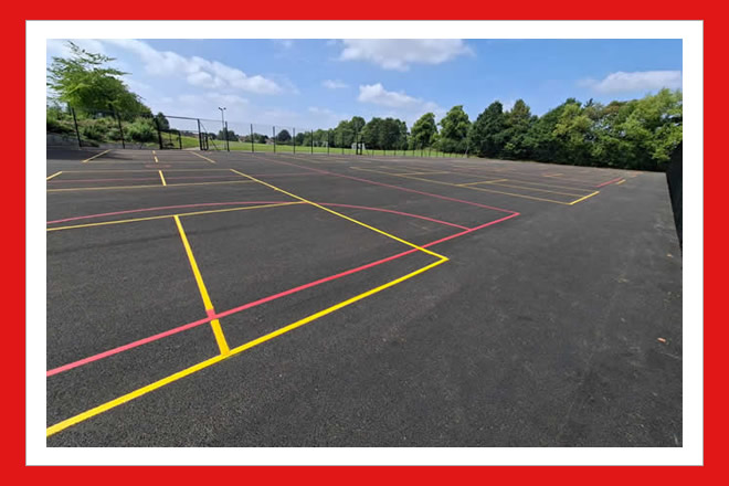 courtfalt sports surface laid on a playground in congleton